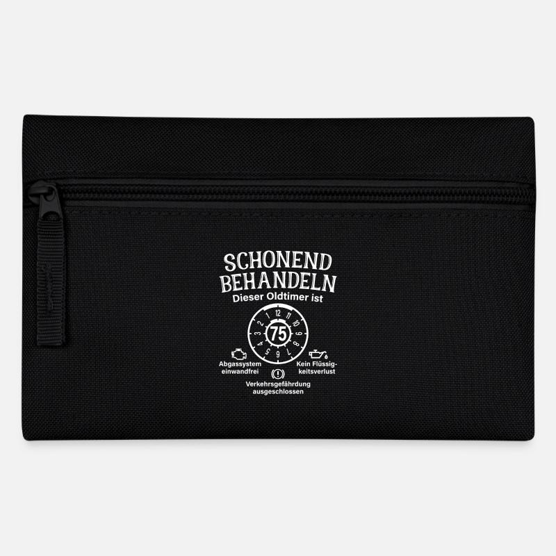 75. Geburtstag Schonend Behandeln Oldtimer Ist 75 - Federtasche - Schwarz