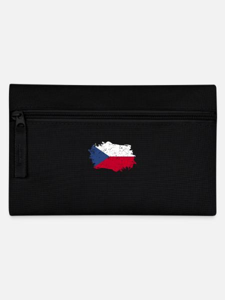 Tschechien Flagge Grunge Tschechien Fahne - Federtasche - Schwarz