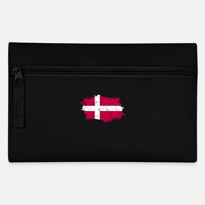 Dänemark Flagge Grunge Dänemark Fahne - Federtasche - Schwarz
