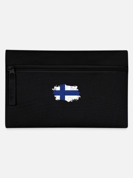 Finnland Flagge Grunge Finnland Fahne - Federtasche - Schwarz