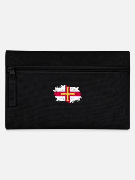 Guernsey Flagge Grunge Guernsey Fahne - Federtasche - Schwarz
