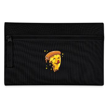 Ananas -Pizza Kawaii Ananas -Tranche de pizza - Trousse - noir - Devant