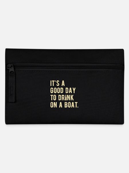 Boot Ausflug Spruch Boot Urlaub Boot Party - Federtasche - Schwarz