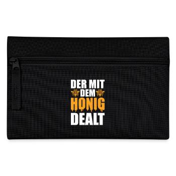 Der mit dem Honig dealt Lustiges Imker - Federtasche - Schwarz - Vorne
