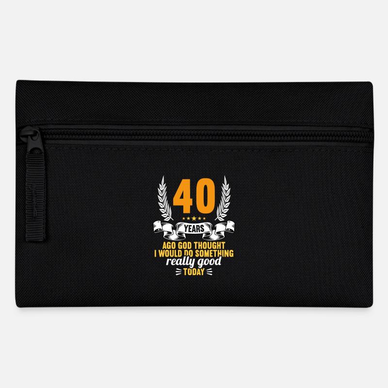 Vor 40 Jahren dachte Gott mach Gutes 40 Geburtstag - Federtasche - Schwarz