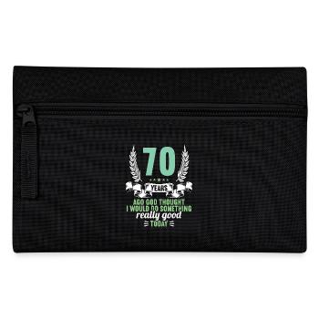 70 years ago God thought good 70 birthday - Pencil Case - black - Front