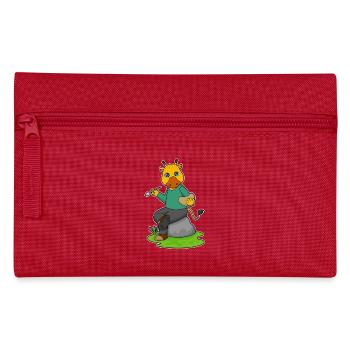 Giraffe Painter Brush Painting - Pencil Case - red - Front