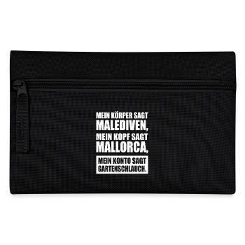 Körper Sagt Malediven Kopf Mallorca Gartenschlauch - Federtasche - Schwarz - Vorne