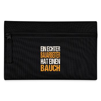 Ein Echter Bauarbeiter Hat Einen Bauch - Federtasche - Schwarz - Vorne