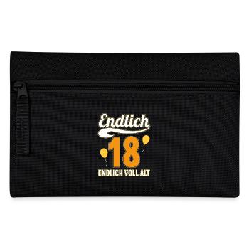 Endlich 18 Jahre endlich voll alt 18 Geburtstag - Federtasche - Schwarz - Vorne
