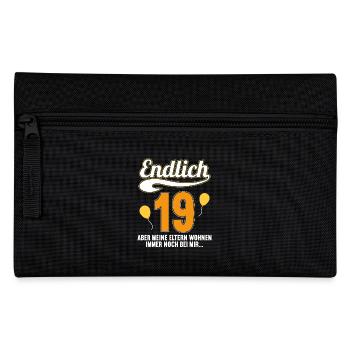 Endlich 19 aber Eltern leben bei mir 19 Geburtstag - Federtasche - Schwarz - Vorne