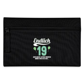 Endlich 19 aber Eltern leben bei mir 19 Geburtstag - Federtasche - Schwarz - Vorne