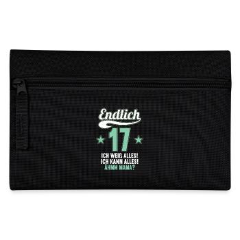 17 Jahre ich weiß kann alles Äh mama 17 Geburtstag - Federtasche - Schwarz - Vorne