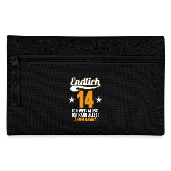 14 Jahre ich weiß kann alles Äh mama 14 Geburtstag - Federtasche - Schwarz - Vorne