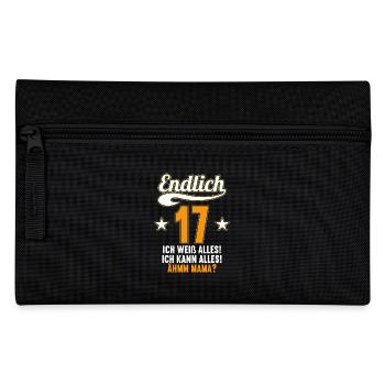 17 Jahre ich weiß kann alles Äh mama 17 Geburtstag - Federtasche - Schwarz - Vorne