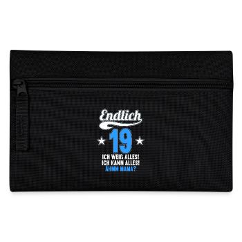 19 Jahre ich weiß kann alles Äh mama 19 Geburtstag - Federtasche - Schwarz - Vorne