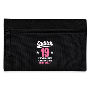 19 Jahre ich weiß kann alles Äh mama 19 Geburtstag - Federtasche - Schwarz - Vorne