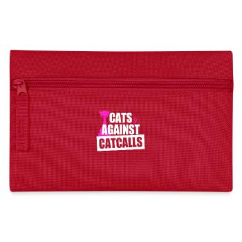 Cats Against Catcalls Katzen Catcalling Feministin - Federtasche - Rot - Vorne