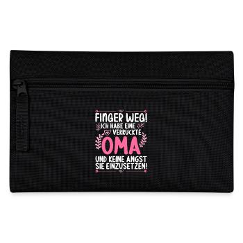 Finger weg! Ich habe eine verrückte Oma - Federtasche - Schwarz - Vorne