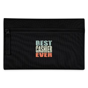 Best Cashier ever Cashier Gift - Pencil Case - black - Front