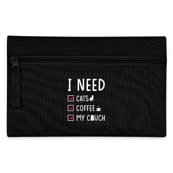 katzen Kaffee Couch - Federtasche - Schwarz - Vorne