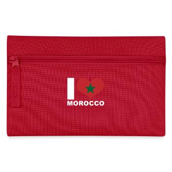J’aime le Maroc coeur drapeau Maroc - Trousse - rouge - Devant