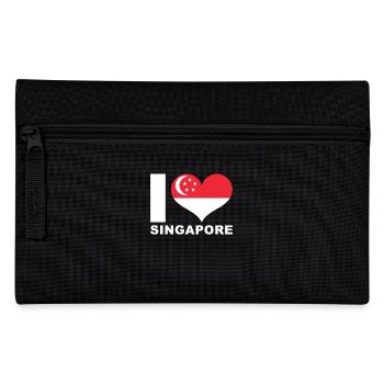 Ich liebe Singapur Herz Flagge Singapur - Federtasche - Schwarz - Vorne