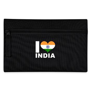 Ich liebe Indien Herz Flagge Indien - Federtasche - Schwarz - Vorne