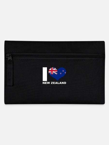 Ich liebe Neuseeland Herz Flagge Neuseeland - Federtasche - Schwarz