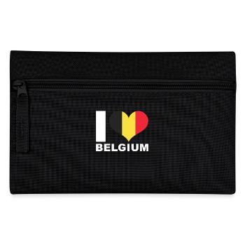 J’aime la Belgique drapeau du cœur Belgique - Trousse - noir - Devant