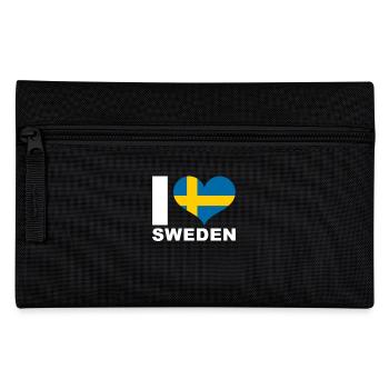 Ich liebe Schweden Herz Flagge Schweden - Federtasche - Schwarz - Vorne