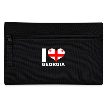 Ich liebe Georgien Herz Flagge Georgien - Federtasche - Schwarz - Vorne