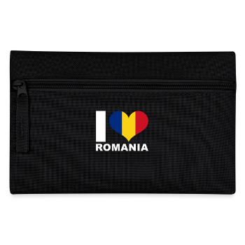 I love Romania heart flag Romania - Pencil Case - black - Front
