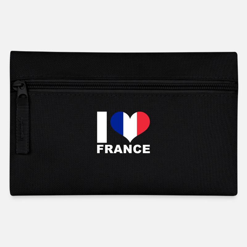 Ich liebe Frankreich Herz Flagge Frankreich - Federtasche - Schwarz