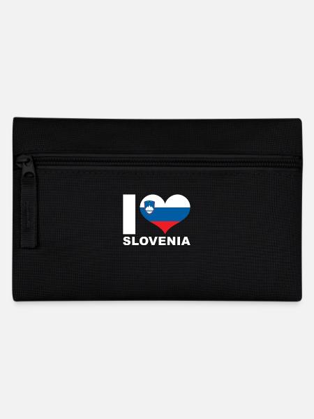 Ich liebe Slowenien Herz Flagge Slowenien - Federtasche - Schwarz
