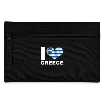 I love Greece heart flag Greece - Pencil Case - black - Front