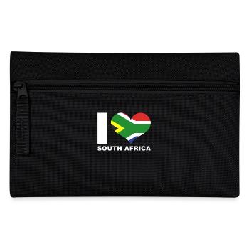 I love South Africa heart flag South Africa - Pencil Case - black - Front