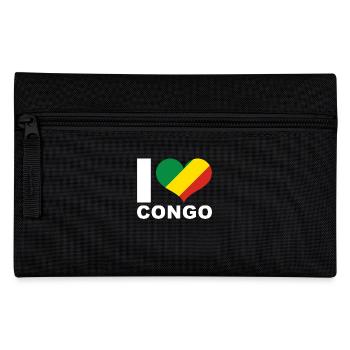 I love Congo heart flag Congo - Pencil Case - black - Front