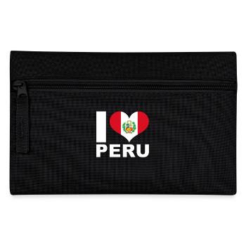 Ich liebe Peru Herz Flagge Peru - Federtasche - Schwarz - Vorne