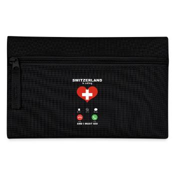 Schweiz is calling Schweiz Herz Souvenir - Federtasche - Schwarz - Vorne