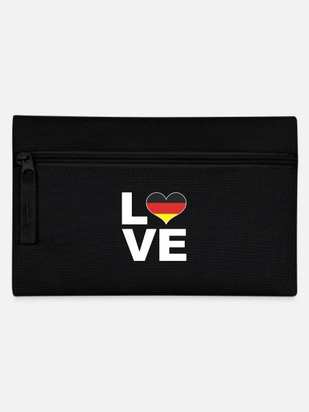 Ich liebe Deutschland Herz Flagge Deutschland - Federtasche - Schwarz