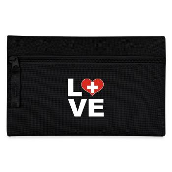 J’aime la Suisse drapeau du cœur Suisse - Trousse - noir - Devant