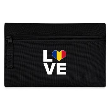 I love Romania heart flag Romania - Pencil Case - black - Front