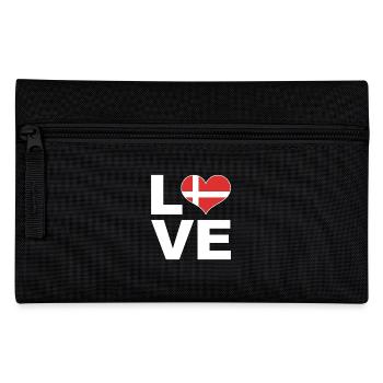 J’aime le drapeau du cœur du Danemark - Trousse - noir - Devant