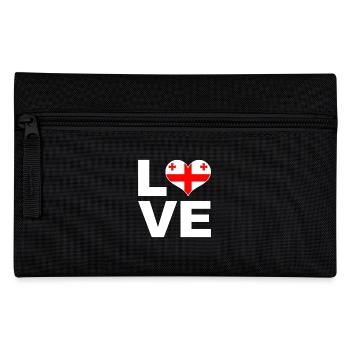 Ich liebe Georgien Herz Flagge Georgien - Federtasche - Schwarz - Vorne