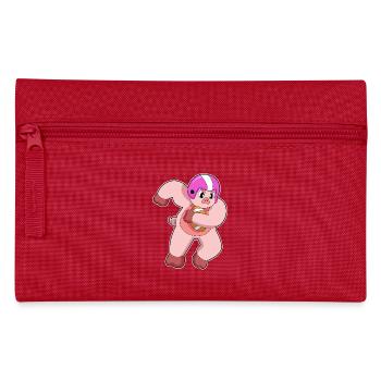 Pig American Football Sports - Pencil Case - red - Front