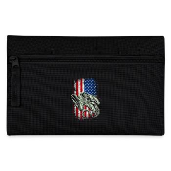 Usa american flag flooring installer 4th of july - Federtasche - Schwarz - Vorne