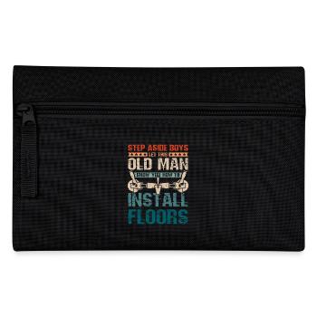 Old man flooring installer - Pencil Case - black - Front
