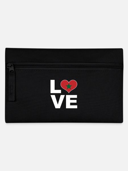 J’aime le Maroc coeur drapeau Maroc - Trousse - noir