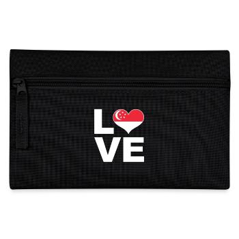 Ich liebe Singapur Herz Flagge Singapur - Federtasche - Schwarz - Vorne